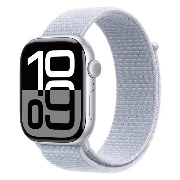 Apple Watch Series 10 GPS 42mm Silver Aluminium Case with Blue Cloud Sport LoopApple Watch > Series 10