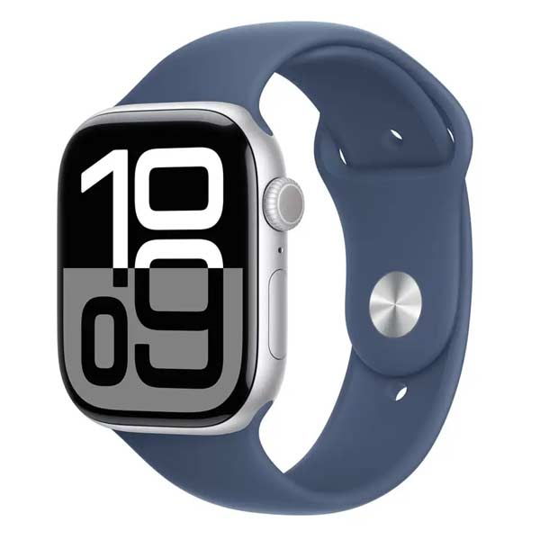 Apple Watch Series 10 GPS 46mm Ezüst alumínium denim sportszíjjal - M/LApple Watch > Series 10