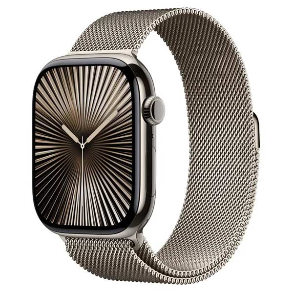 Apple Watch Series 10 GPS + Cellular 42mm Natural Titanium Case with Natural Milanese LoopApple Watch > Series 10