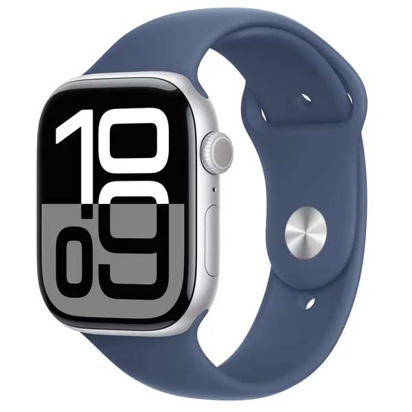 Apple Watch Series 10 GPS + Cellular 46mm Ezüst alumínium denim sportszíjjal - M/LApple Watch > Series 10