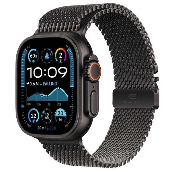 Apple Watch Ultra 2 GPS + Cellular 49mm Black Titanium Case with Black Titanium Milanese Loop - MApple Watch > Ultra 2