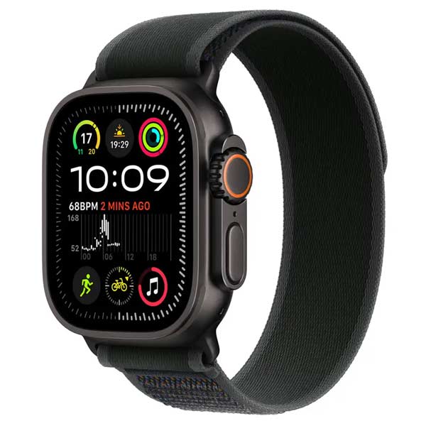 Apple Watch Ultra 2 GPS + Cellular 49mm Black Titanium Case with Black Trail Loop - S/MApple Watch > Ultra 2