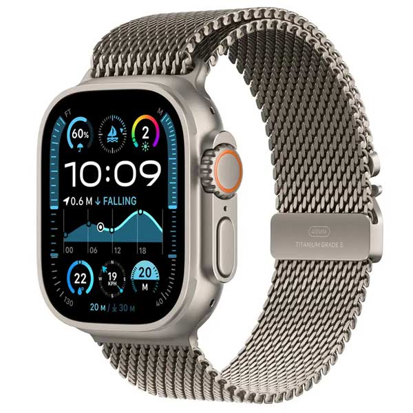 Apple Watch Ultra 2 GPS + Cellular 49mm Natural Titanium Case with Natural Titanium Milanese Loop - LApple Watch > Ultra 2