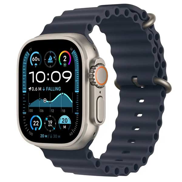 Apple Watch Ultra 2 GPS + Cellular 49mm Natural Titanium Case with Navy Ocean BandApple Watch > Ultra 2