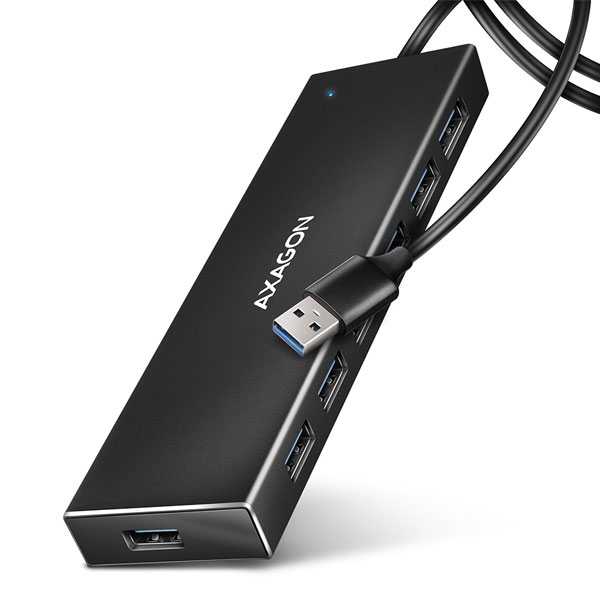 AXAGON HUE-F7A 7x USB 3.2 Gen 1 ALU FLAT hub