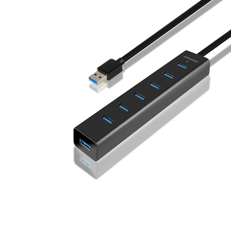 AXAGON HUE-SA7BP 7x USB 3.0 hub gyorstöltés támogatással