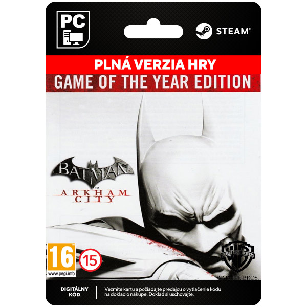 Batman: Arkham City (Game of the Year Kiadás) [Steam] - PCCD-Kulcsok > Akciójátékok