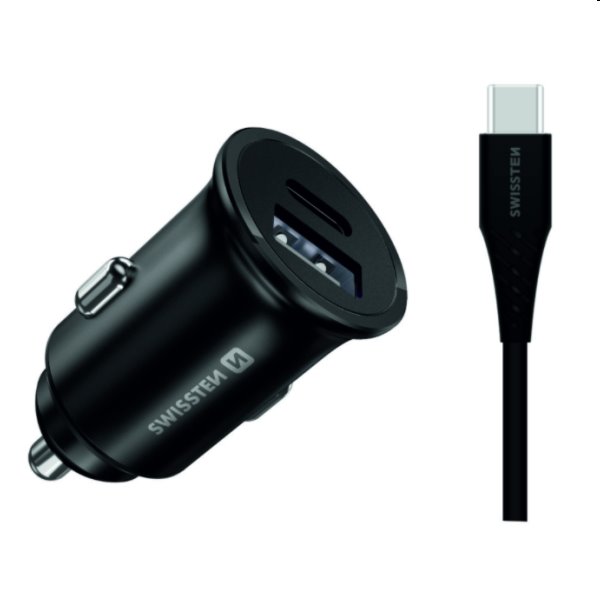 CL adapter Swissten for Samsung Super Fast Töltés 25W + kábel USB-C/USB-C 1