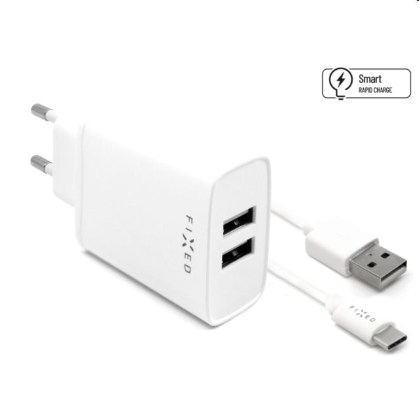 FIXED Hálózati töltő Smart Rapid Charge 2 x USB