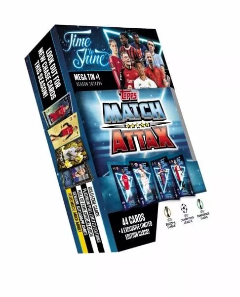 Focikártyák Topps Match Attax TCG 2024/25 UCC Mega Tin 1 kékGyűjtői kártyák Flesh & Blood TCG > Gyűjtői focikártyák