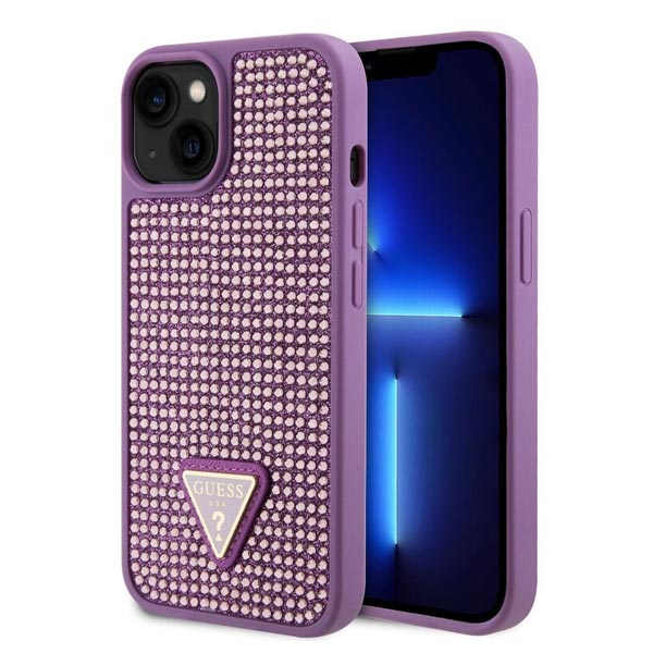 Guess Rhinestones Triangle Metal Logo Tok iPhone 15 számára