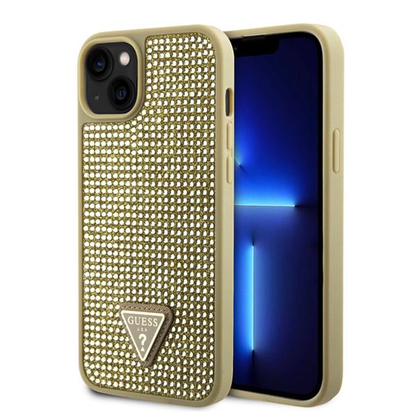 Guess Rhinestones Triangle Metal Logo Tok iPhone 15 számára