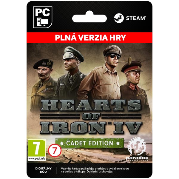 Hearts of Iron IV: Cadet Kiadás [Steam] - PCCD-Kulcsok > Stratégiai játékok