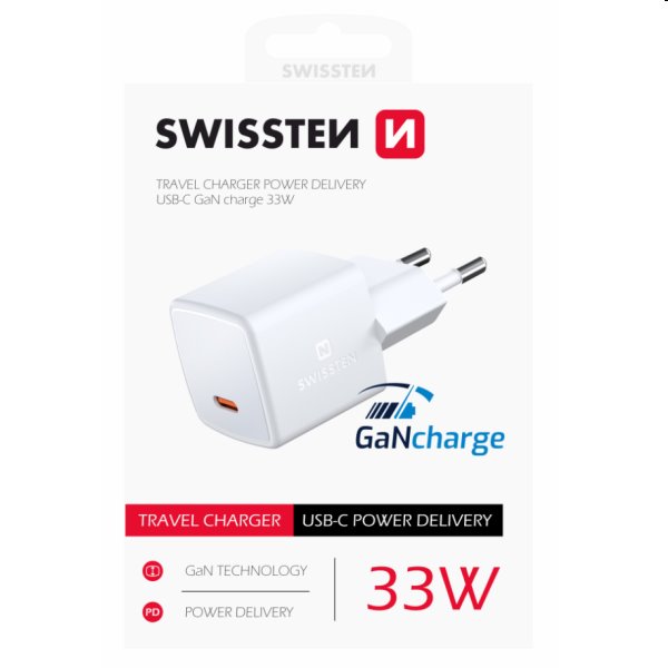 Mini Adapter Swissten GaN USB-C 33W POWER DELIVERY