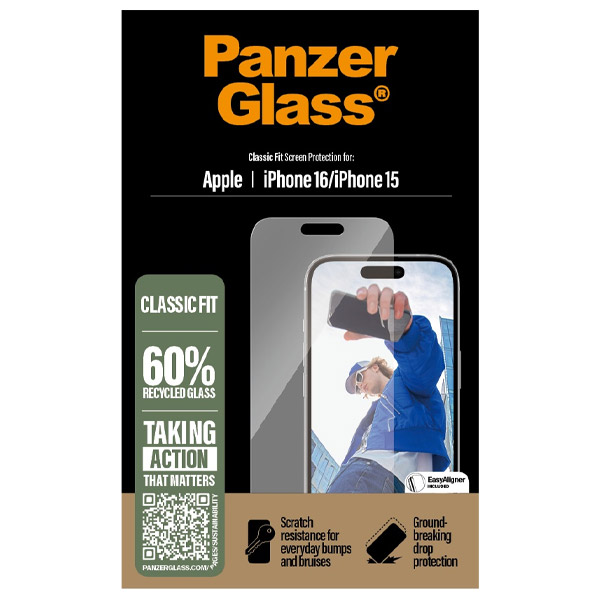 Védőüveg PanzerGlass Apple iPhone 15/16Védelem > Védőüvegek és fóliák