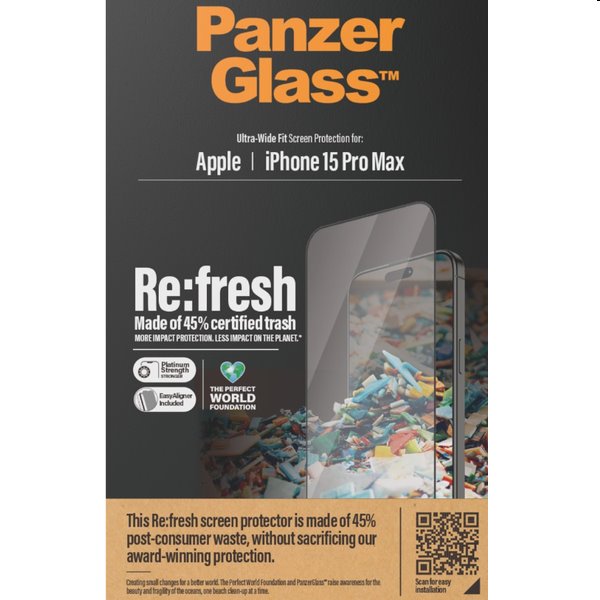 PanzerGlass Re:fresh UWF védőüveg applikátorral Apple iPhone 15 Pro Max számára