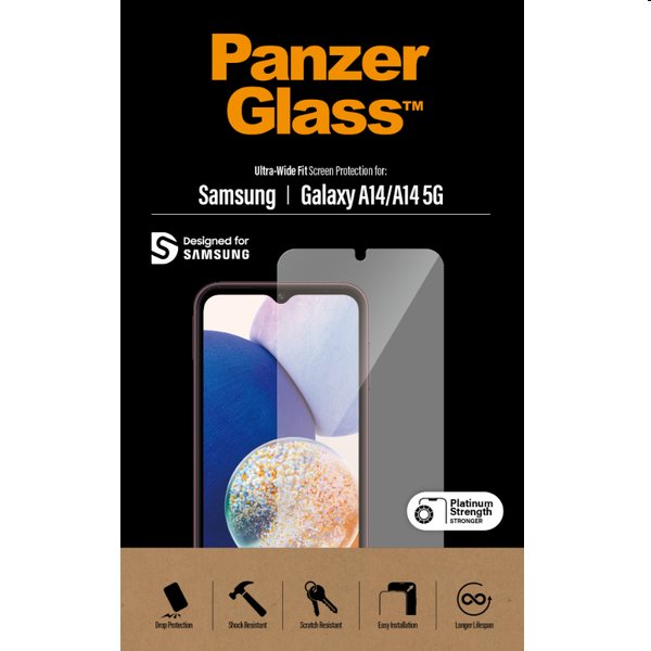 PanzerGlass UWF védőüveg Samsung Galaxy A14/A14 5G számáraVédelem > Védőüvegek és fóliák