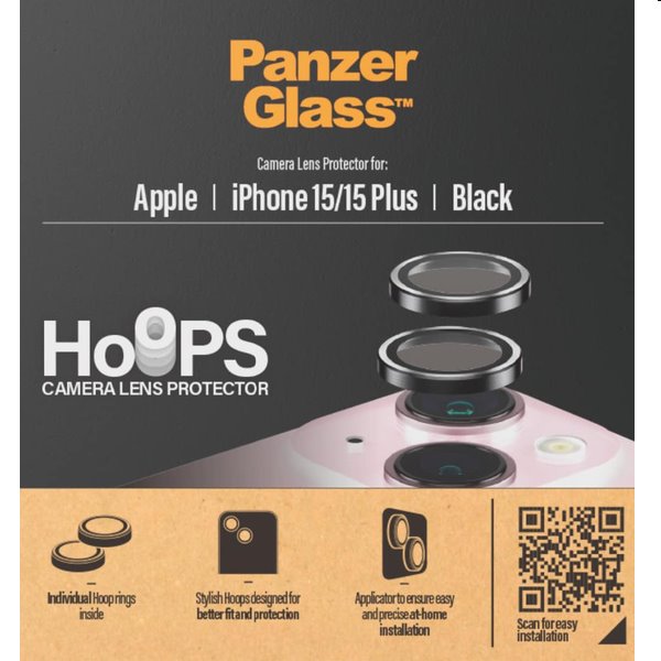 PanzerGlass Védőtok a fényképezőgép lencséjére Hoops Apple iPhone 15/15 Plus számára