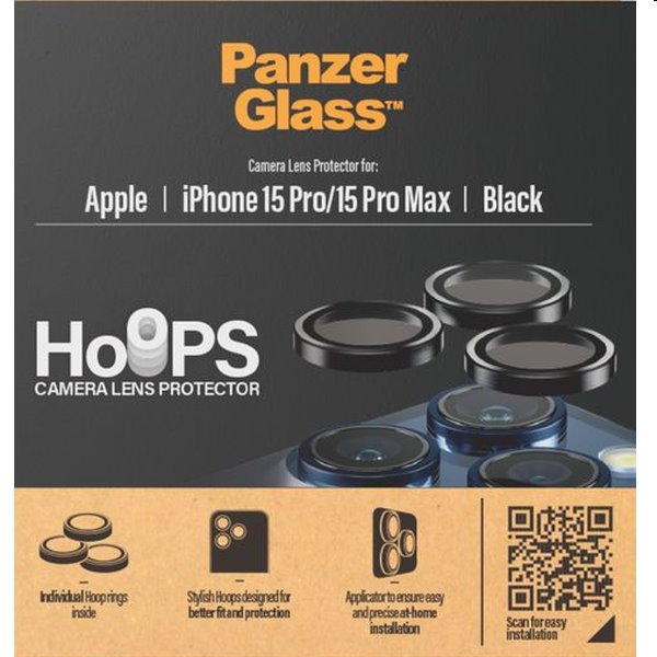 PanzerGlass Védőtok a fényképezőgép lencséjére Hoops Apple iPhone 15 Pro/15 Pro Max számára