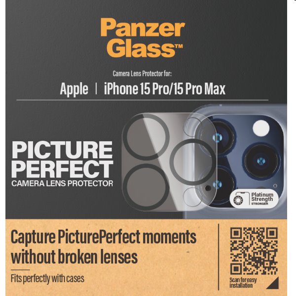 PanzerGlass Védőtok a fényképezőgép lencséjére Apple iPhone 15 Pro/15 Pro Max számáraVédelem > Védőüvegek és fóliák