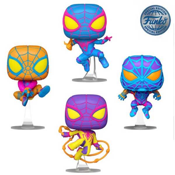 POP! 4 Pack Spider Man Miles Morales (Marvel) Special Kiadás (Blacklight)Funko POP > Special & Limited Edition