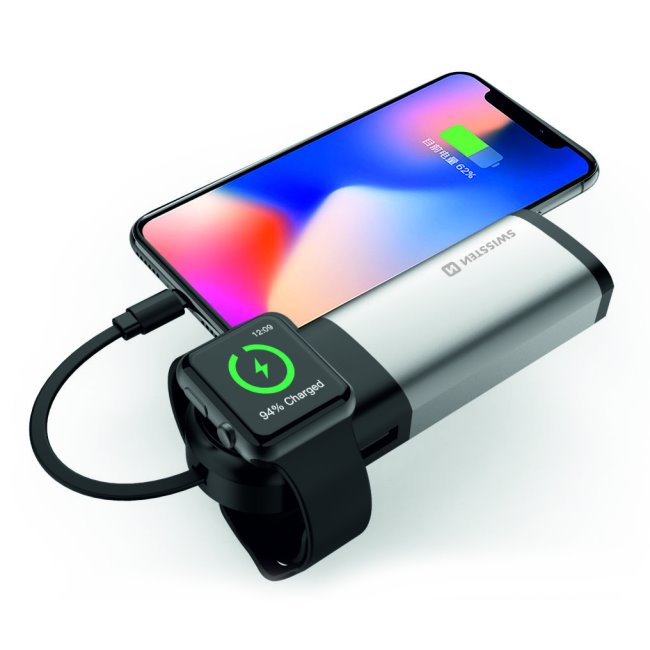 Swissten 2in1 Powerbank MFi Apple Watch számára