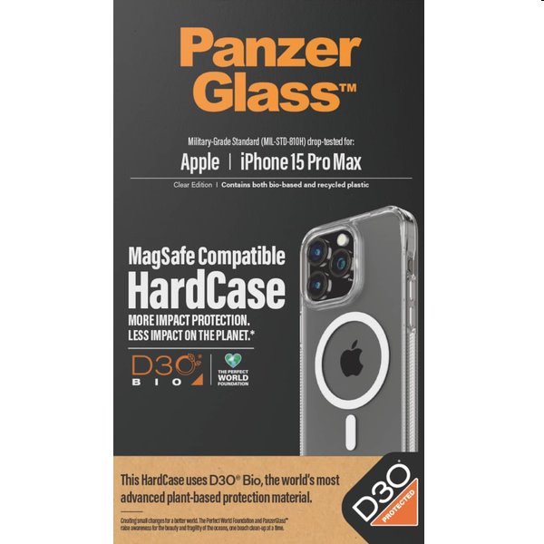 PanzerGlass HardCase D3O tok MagSafe-vel Apple iPhone 15 Pro Max számáraVédelem > Tokok