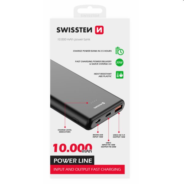 Swissten Power Line Powerbank 10 000 mAh 20W