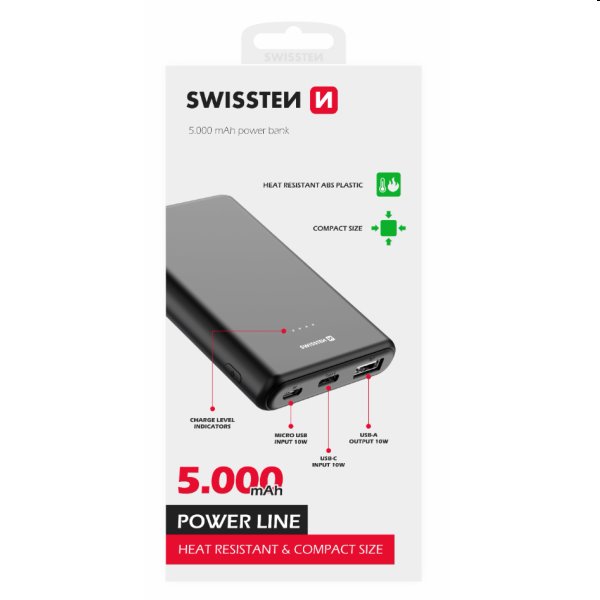 Swissten Power Line Powerbank 5 000 mAh 10W