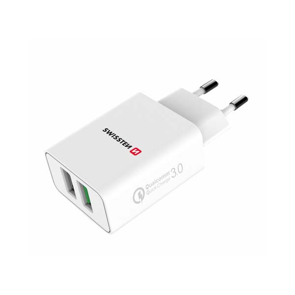 Hálózati adapter Swissten 2x USB QC 3.0 + USB