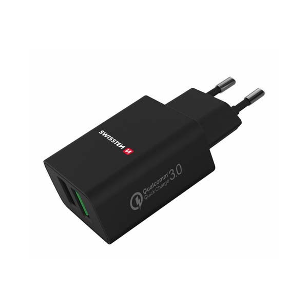 Hálózati adapter Swissten 2x USB QC 3.0 + USB