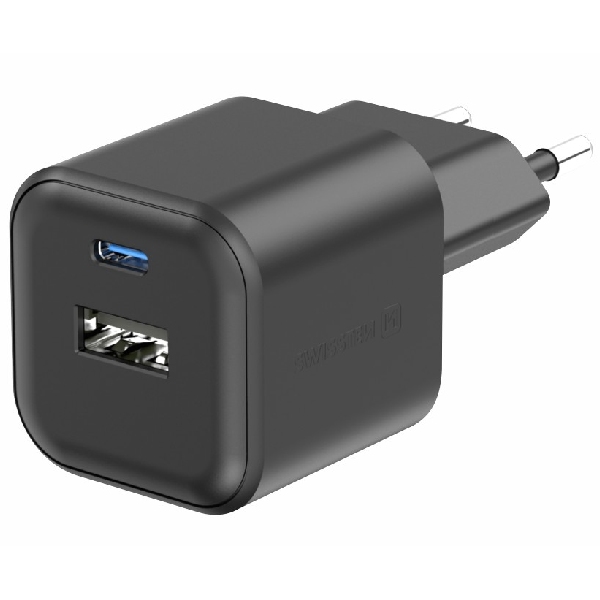 SWISTEN hálózati adapter GaN 1x USB-C 35 W PD + 1x USB-A 27 W QC