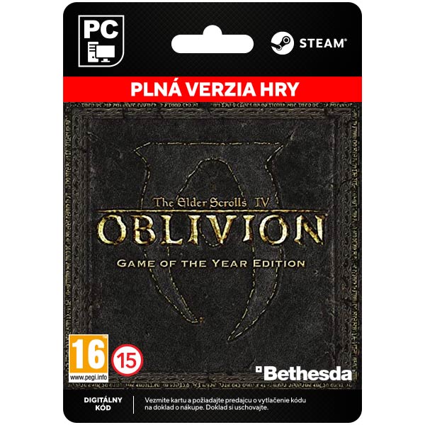 The Elder Scrolls 4: Oblivion (Game of the Year Kiadás) [Steam] - PCCD-Kulcsok > RPG