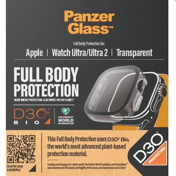 Full Body D3O PanzerGlass edzett üveg Apple Watch Ultra/Ultra 2 számára