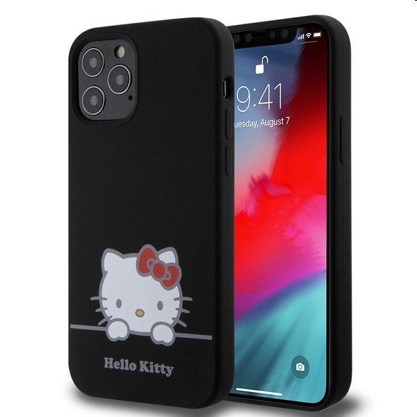 Hello Kitty Liquid Silicone Daydreaming Logo hátlapi tok Apple iPhone 12/12 Pro számára