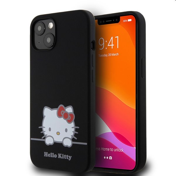 Hello Kitty Liquid Silicone Daydreaming Logo hátlapi tok Apple iPhone 13 számára