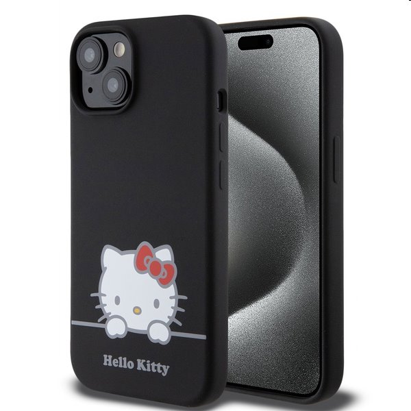 Hello Kitty Liquid Silicone Daydreaming Logo hátlapi tok Apple iPhone 15 számára