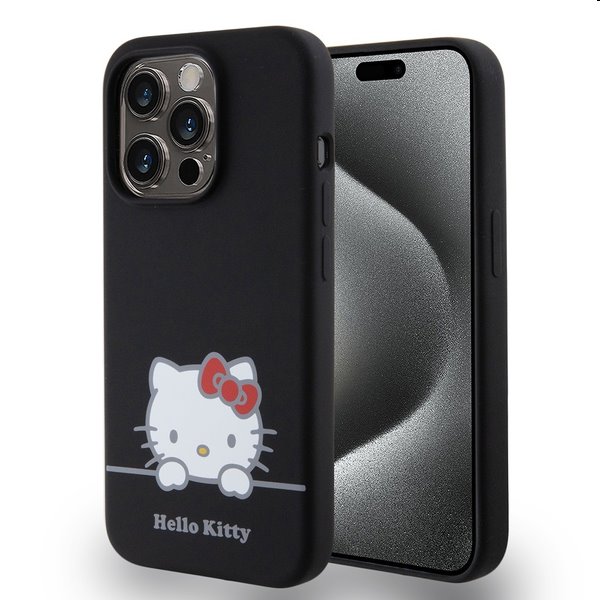 Hello Kitty Liquid Silicone Daydreaming Logo hátlapi tok Apple iPhone 15 Pro számára