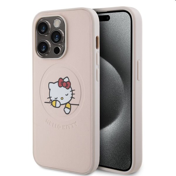 Hello Kitty PU Kitty Asleep Logo MagSafe hátlapi tok Apple iPhone 15 Pro Max számára