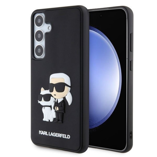 Karl Lagerfeld 3D Rubber Karl and Choupette hátlapi tok Samsung Galaxy S24 számára FeketeVédelem > Tokok