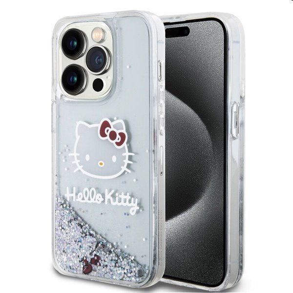 Hello Kitty Liquid Glitter Electroplating Head Logo hátlapi tok Apple iPhone 13 Pro számára