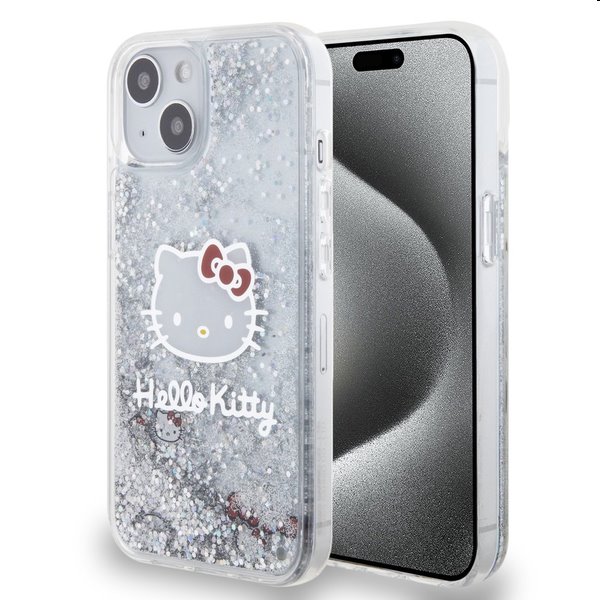 Hello Kitty Liquid Glitter Electroplating Head Logo hátlapi tok Apple iPhone 13 számára